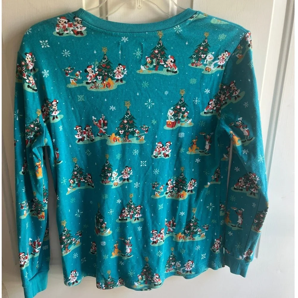 Disney Store Womens NWOT Holiday Christmas Tree Mickey Minnie Print Pajama Set S - Picture 5 of 8